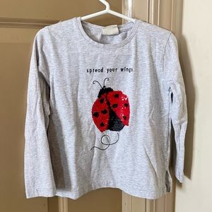 Zara Ladybug Sequined Long Sleeve Tee